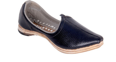 

Panahi 100% 3 Stitch Leather Shoes Ethnic Footwear Mojaris Jutti Mojaris For Men(Black