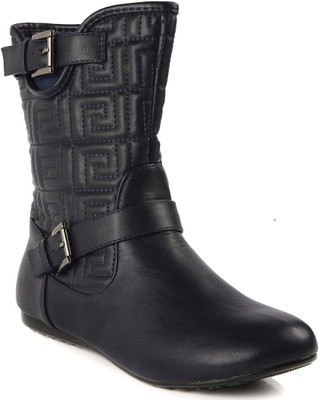 

Flat n Heels Boots For Women(Blue)