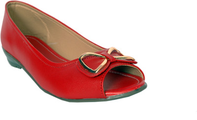 55% OFF on Studio 9 Bow Peep Toe Bellies For Women(Maroon)