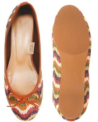AQ Ketty Multicoloured Jute Ballerinas Bellies