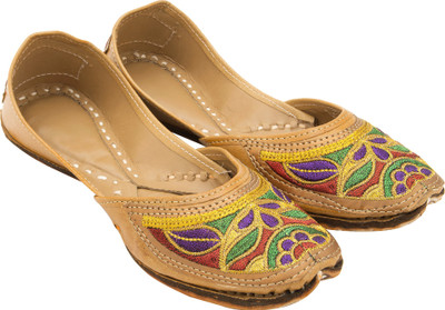 

Footrendz Embroidered Jutis For Women(Brown), Brown::yellow::red::blue