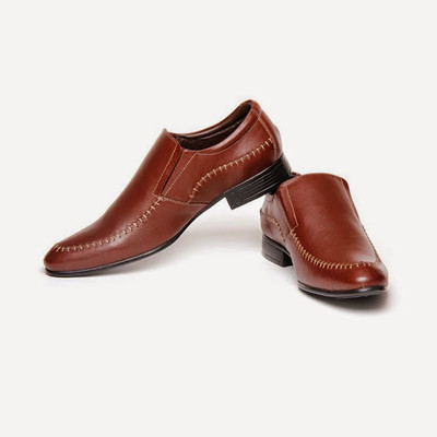 

Bacca Bucci Brown Slip On Formal Slip On Shoes For Men(Tan