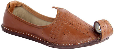 Panahi Ethnic Rajasthani Juti Party Wear, Wedding Slip On Shoes For Men(Brown, Tan