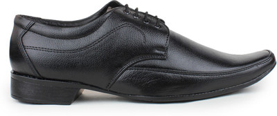

Shumael Black Leather Lace Up Shoes For Men(Black)
