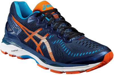 

Asics Gel-Kayano 23 Running Shoes For Men(Blue, Poseidon::flame orange::blue jewel