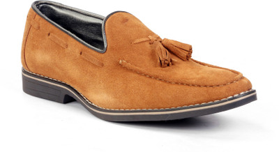 

Levanse Rich suede leather Corporate Casuals For Men(Tan, Matte tan