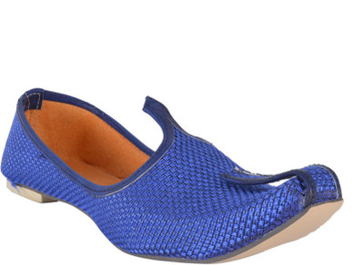 

DFR Blue Jute Jutti with Blue contour Jutis For Men(Blue, 03 blue