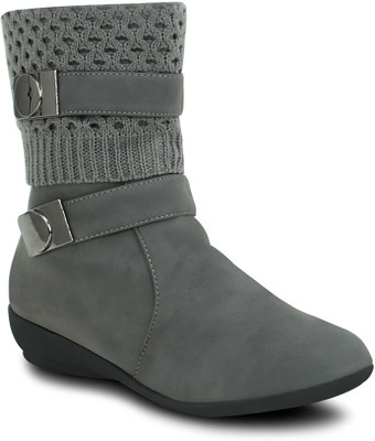 

Get Glamr Suede Boots For Women(Grey