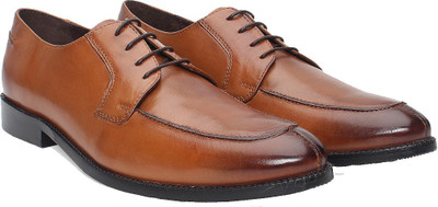 

Brune BRUNE MEN TAN LEATHER HAND PAINTED FORMAL SHOES Lace Up For Men(Tan