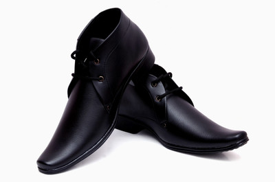 

Buenos High ankle original solid laced Party Wear For Men(Black