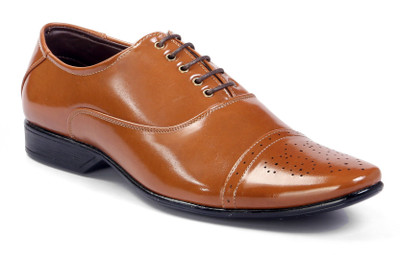 

Bxxy Tan British Semi-Brogue Lace Up For Men(Tan