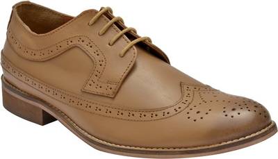 Hirel's Tan Leather Brogues Lace Up Shoes