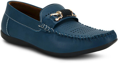 

Get Glamr Perforated Loafers For Men(Blue)