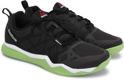 

REEBOK ZPRINT TRAIN Training & Gym Shoes For Men(Black, Green), Coal/black/green/white