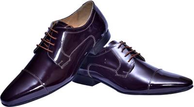 Hirel's Men Cherry Patent Derby Lace Up
