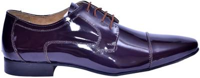 Hirel's Men Cherry Patent Derby Lace Up
