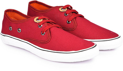 Andrew Scott Men's Red Canvas Sneakers For Men(Red