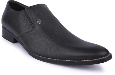 

Buckle Up MENS LEATHER SHOES BU1100-S_BLACK-Size- Slip On For Men(Black