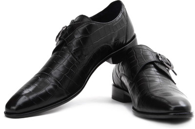 

Louis Philippe Monk Strap Shoes For Men(Black