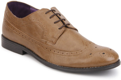 

Knotty Derby Oliver Longwing Brogue Corporate Casual Shoes For Men(Tan