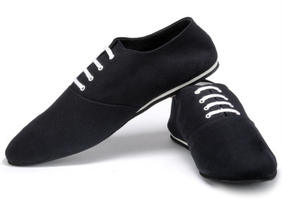 

FUNK Dore Black Canvas Shoes For Men(Black