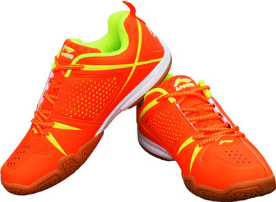 

Li-Ning Idol Orange/Lime Badminton Shoes For Men(Orange, Green