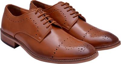 Hirel's Tan Cap Toe Derby Lace Up Lace Up