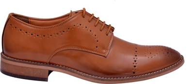 Hirel's Tan Cap Toe Derby Lace Up Lace Up