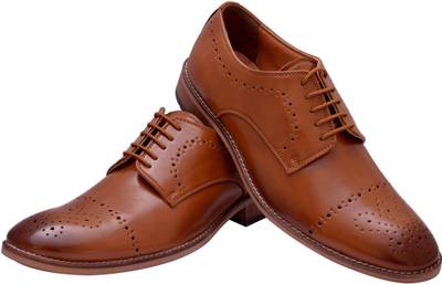 Hirel's Tan Cap Toe Derby Lace Up Lace Up
