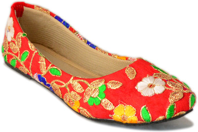 

Myra Beautiful Floral Work Bellies For Women(Red)