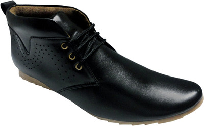 

Good Man Best Black Faux Leather Boots For Men(Black
