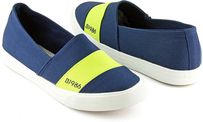 DeVEE B1986 Front Strap Blue - Green Canvas Shoes For Women(Blue
