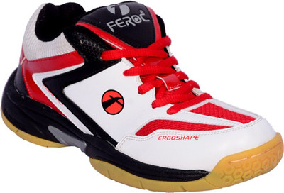

Feroc Red & White Unisex Badminton Shoes For Men(Multicolor