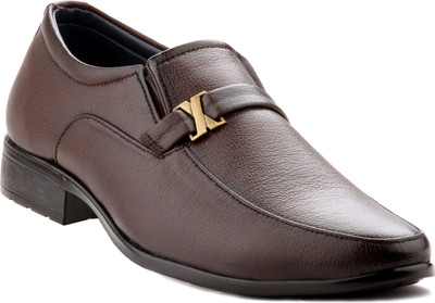 

Zebra Men's 100% Pure Synthetic Leather Brown Slip on Formal Slip On For Men(Brown