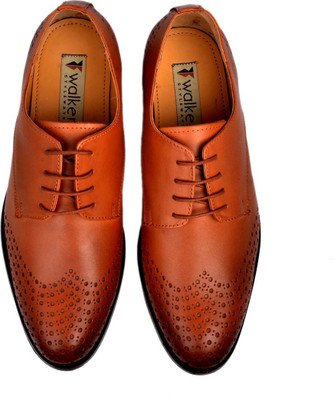 

Walker Styleways Incredible Derby Brogue Lace Up Shoes For Men(Tan), Cognac
