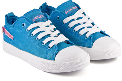 

DeVEE Candy Colour Faded Teal Blue Canvas Shoes For Women(Blue