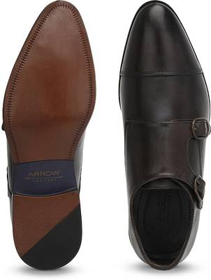 Arrow Men Genuine Leather Monk Straps