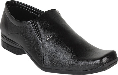 

Vonc Black Leather Slip On For Men(Black