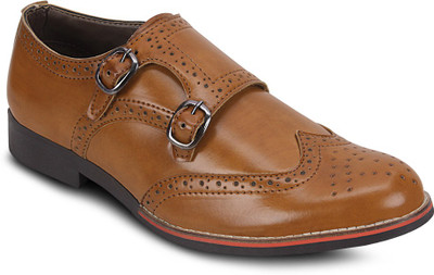 

Get Glamr Designer Monk Corporate Casuals For Men(Tan