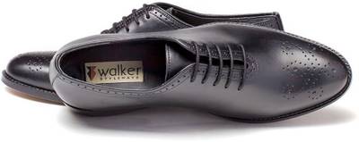 Walker Styleways Elite Black Leather Brogue Lace Up Shoes