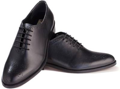 Walker Styleways Elite Black Leather Brogue Lace Up Shoes