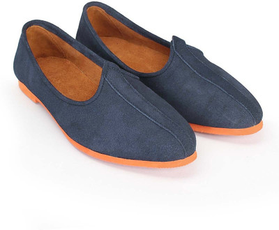 

Bare Skin Navy Blue Suede Leather Jalsa Jutis For Men(Blue)