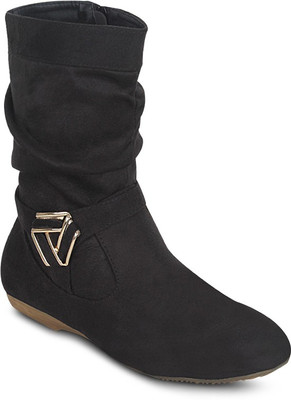 

Get Glamr Trenip Zipper Boots For Women(Black)