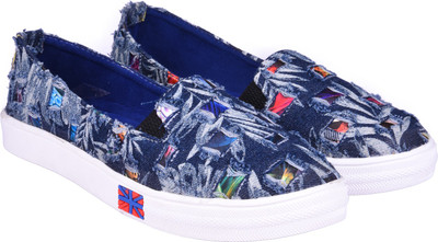 

Jade Torn Denim Loafers Loafers For Women(Multicolor, Navy blue