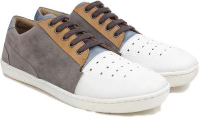 

WROGN Genuine Leather Sneakers For Men(Beige, White