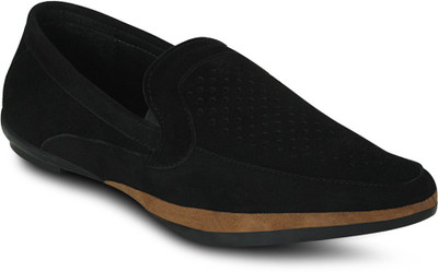 

Get Glamr PERFORATED SLIP ON Loafers For Men(Black)