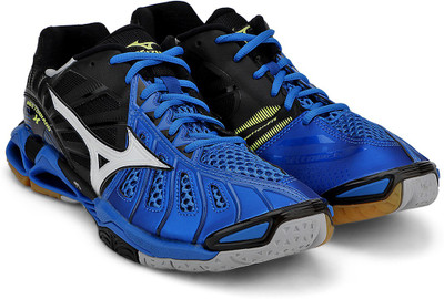 

Mizuno Wave X Badminton Shoes For Men(Blue), Directoire blue::white::black