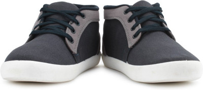 

Globalite Vintex High Ankle Sneakers For Men(Grey, Navy), Navy grey