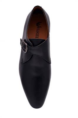 Hirel's Mens Black Monk Strap Shoes