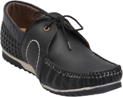 

Cooper England Black Boat Shoes For Men(Black)